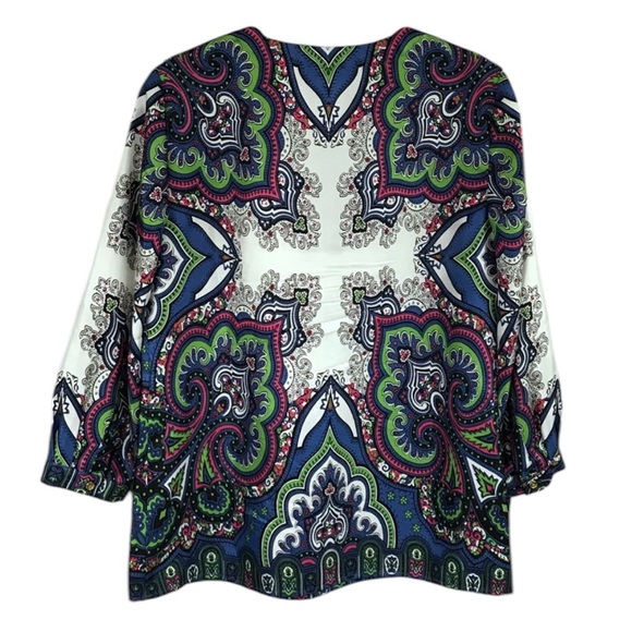 Talbots 4 silk tie-front blouse - Picture 4 of 6